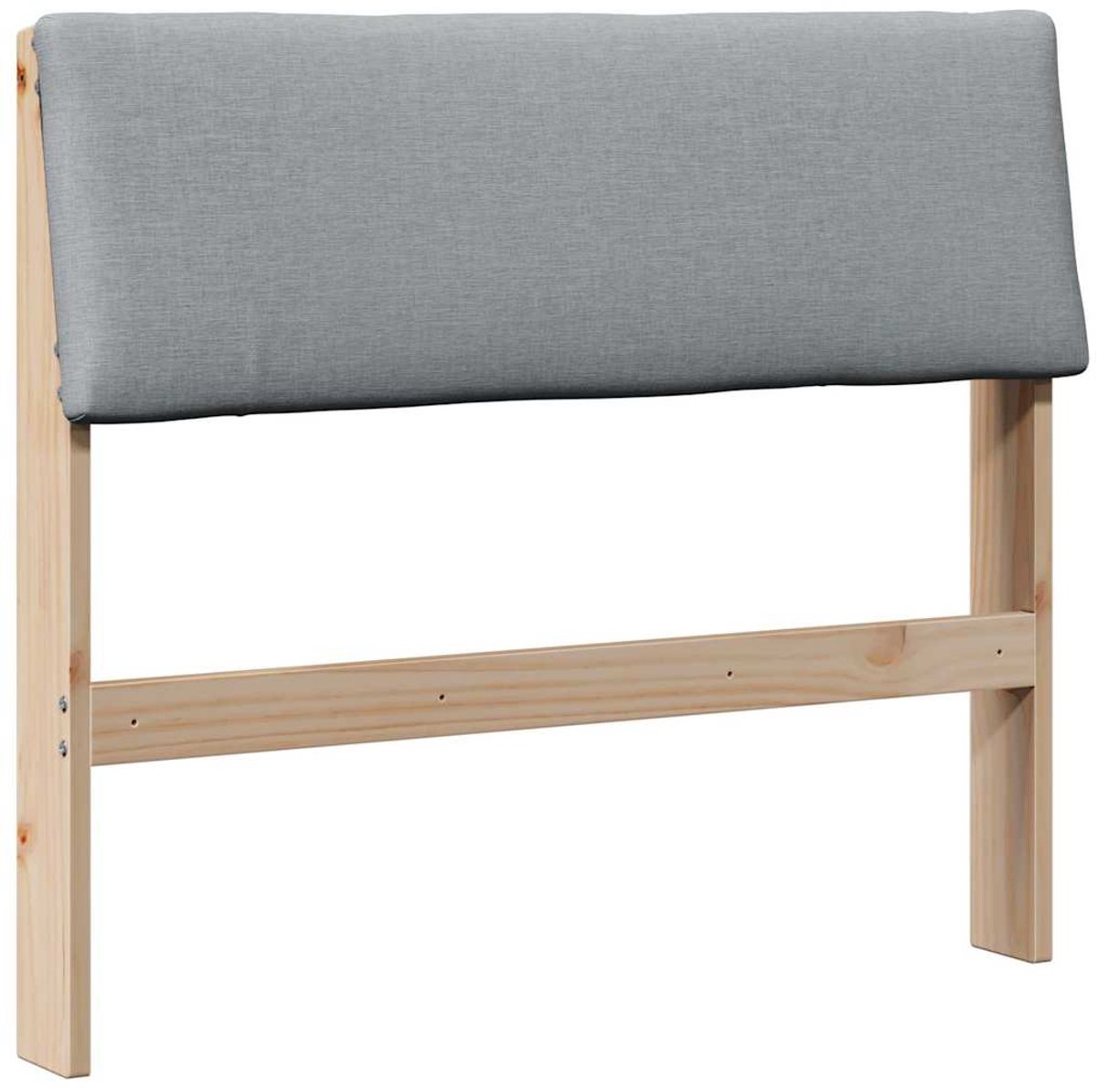 vidaXL Gestoffeerd - hoofdbord - Lichtgrijs - 100 - cm - Massief - grenenhout