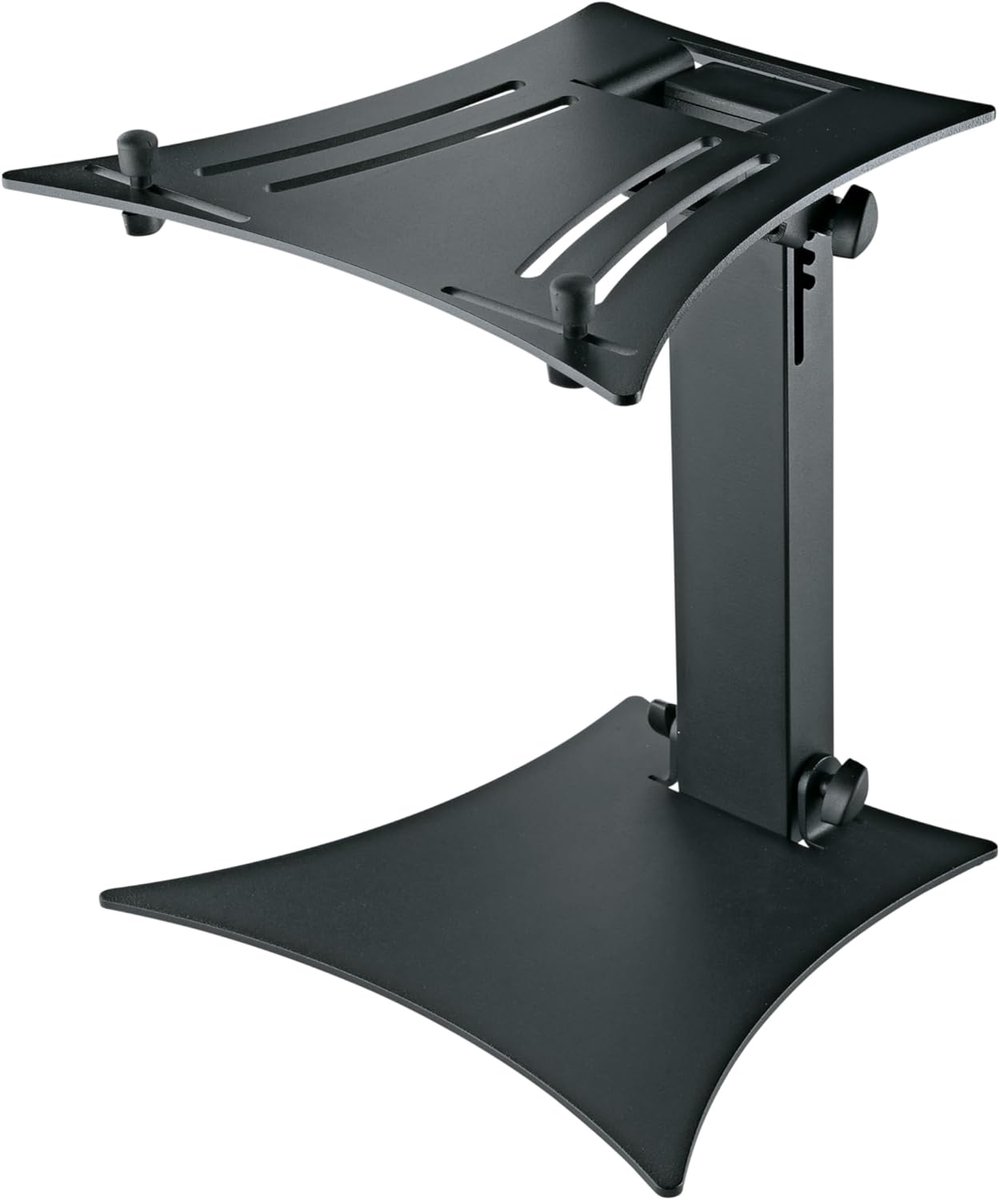 Inklapbare Laptop Standaard Zwart met Kogelgewricht voor Podium en Studio