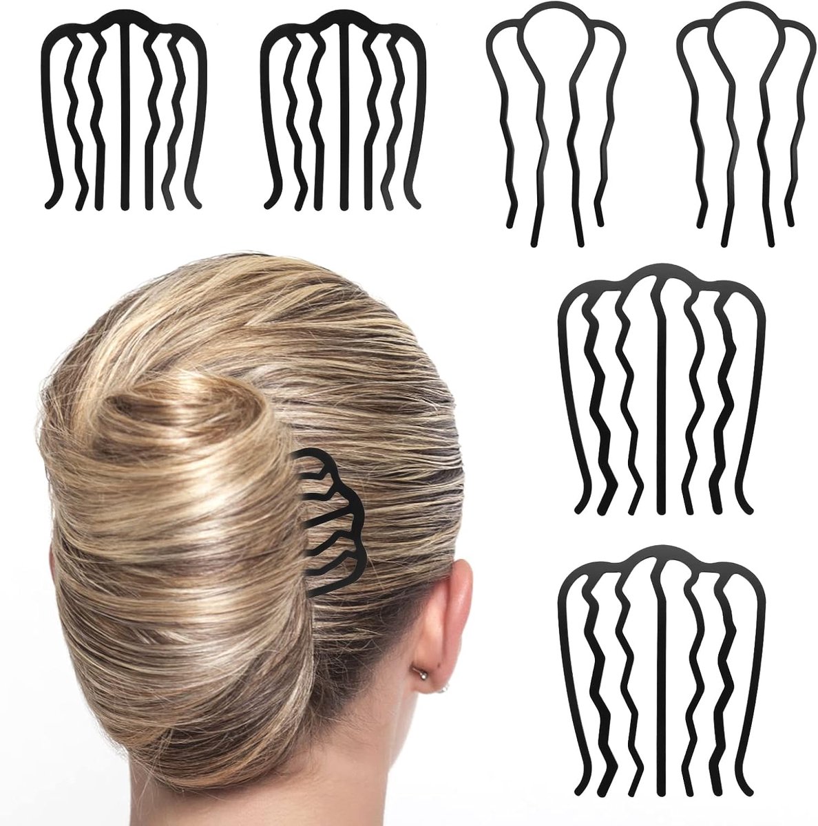 6x U-Vormige Haarvork Clips voor Rommelige Knot en Opsteekkapsels - Haarspelden Set