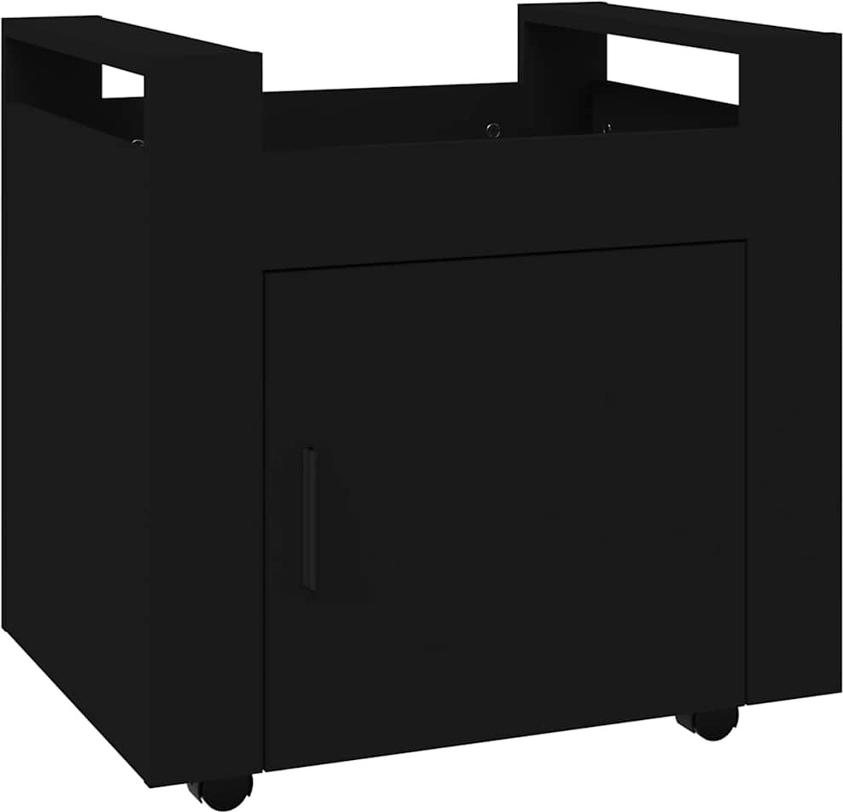 vidaXL - Bureaukastje - 60x45x60 - cm - bewerkt - hout - zwart