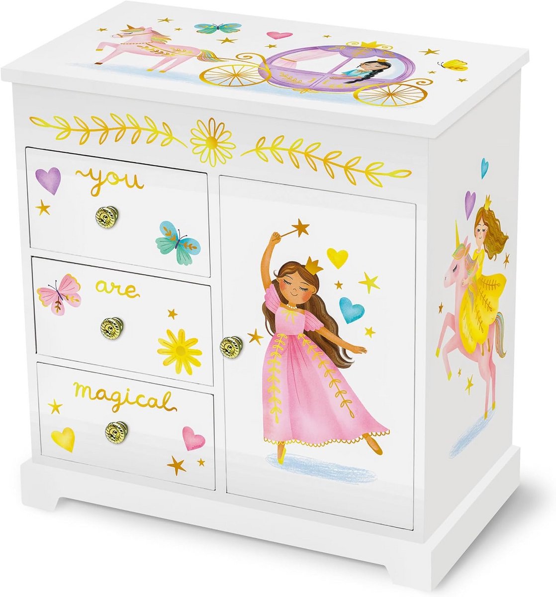 Muzikale Sieradendoos voor Meisjes met Dansende Prinses en Laden