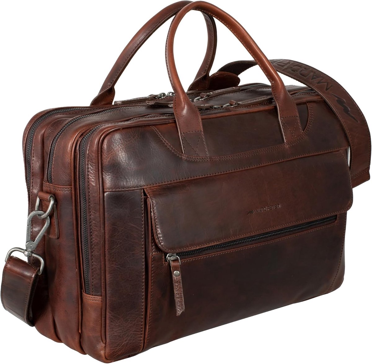 XXL Leren Laptoptas Schoudertas voor 15,6 tot 17 inch, Geschikt voor Werk en Kantoor