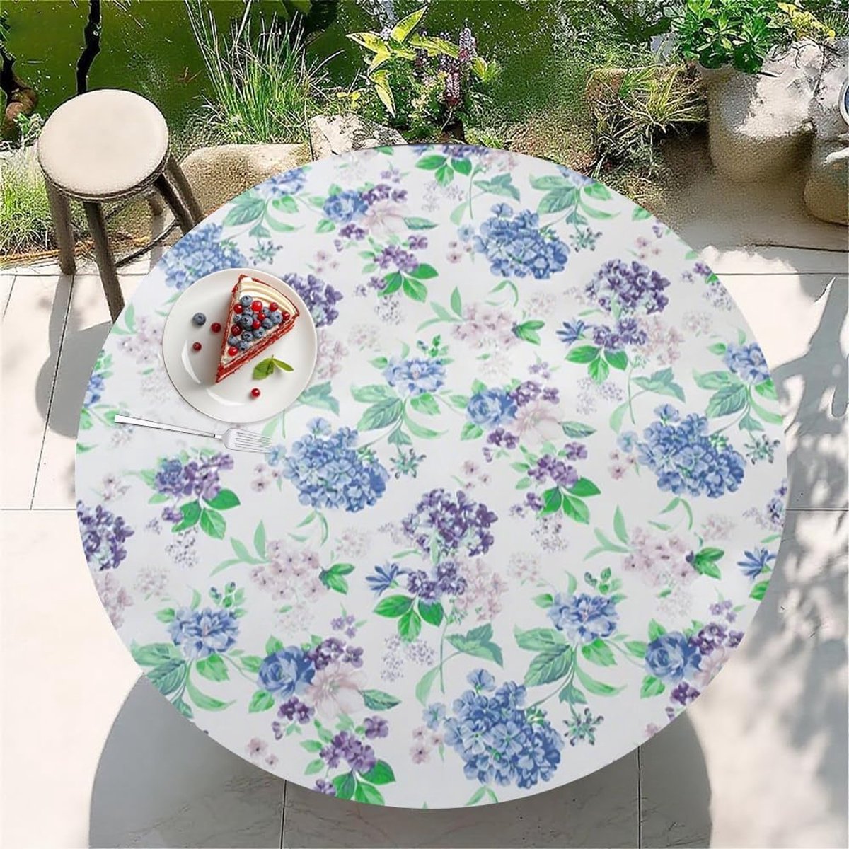 Rond Tafelkleed met Elastiek voor Buiten - Diameter 120 cm - Afwasbaar