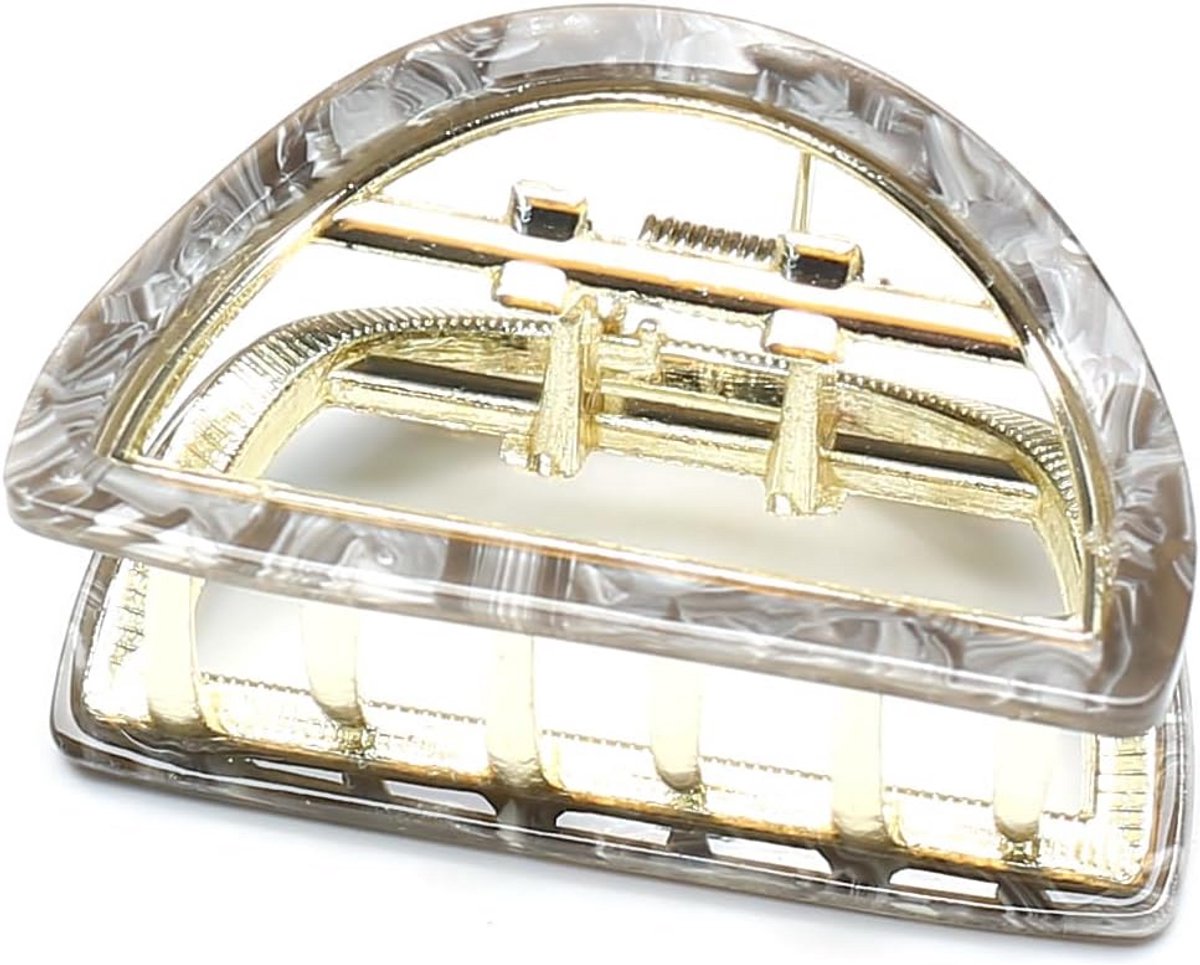 Elegante Metalen Haarclip met Acetaat voor Dames - Mooie Haarspeld