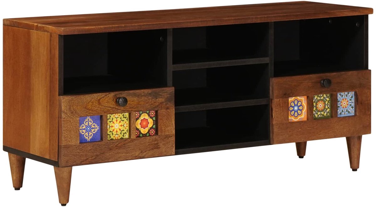vidaXL - TV - Kast - Walnotenhout - 100 - x - 33 - x - 46 - cm - Massief - Mango - Hout