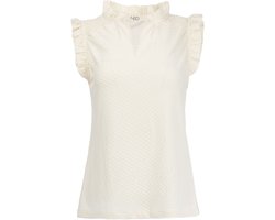 NED Top Plumet Sl Jersey Dot Tricot 26s U406 02 01 Ecru Dames Maat - XXL