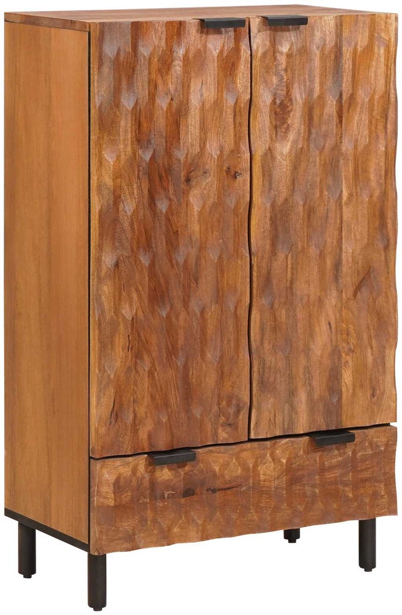 vidaXL - Highboard - met - lade - Acacia - Bruine - Afwerking - 60 - x - 33 - x - 100 - cm