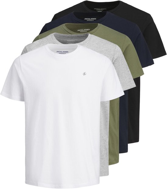 JACK & JONES JORJXJ TEE SS CREW NECK 5PK MP NOOS T-shirt pour homme - Taille XL