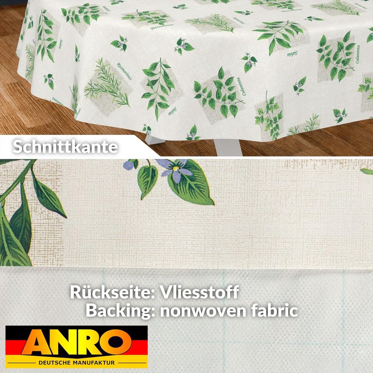Waterafstotend Tafelkleed Ovaal 240x140 cm - Afwasbaar Tafelzeil met Kruidenprint
