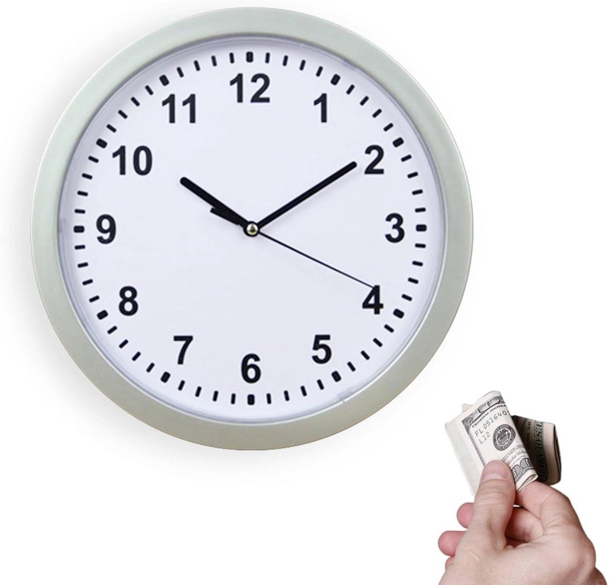 Wandklok met Verborgen Kluis en Geheime Opbergruimte - Vintage Stijl