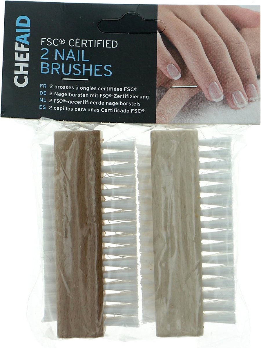 Houten Nagelkasten Set van 2 - Natuurlijke Hand- en Nagelborstels