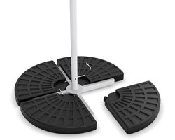 Tristar Parasolvoet - PA-7907 - 100x100cm - 4 Tegels - Parasoltegels voor Kruisvoet - Vulbaar tot 52 Liter - Zwart