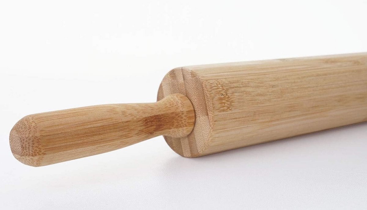 Deegroller van Bamboe met Ribbels voor Bakken en Patisserie - 44 cm