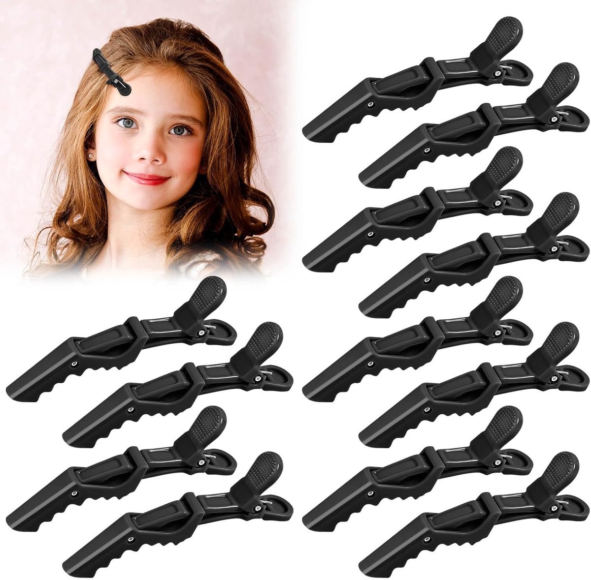 12x Professionele Krokodillen Haarclips voor Styling en Knippen - Antislip Grip