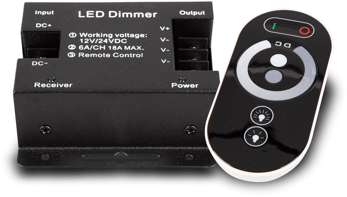 Draadloze LED Dimmer met Touch Afstandsbediening voor 12V/24V LED Strips