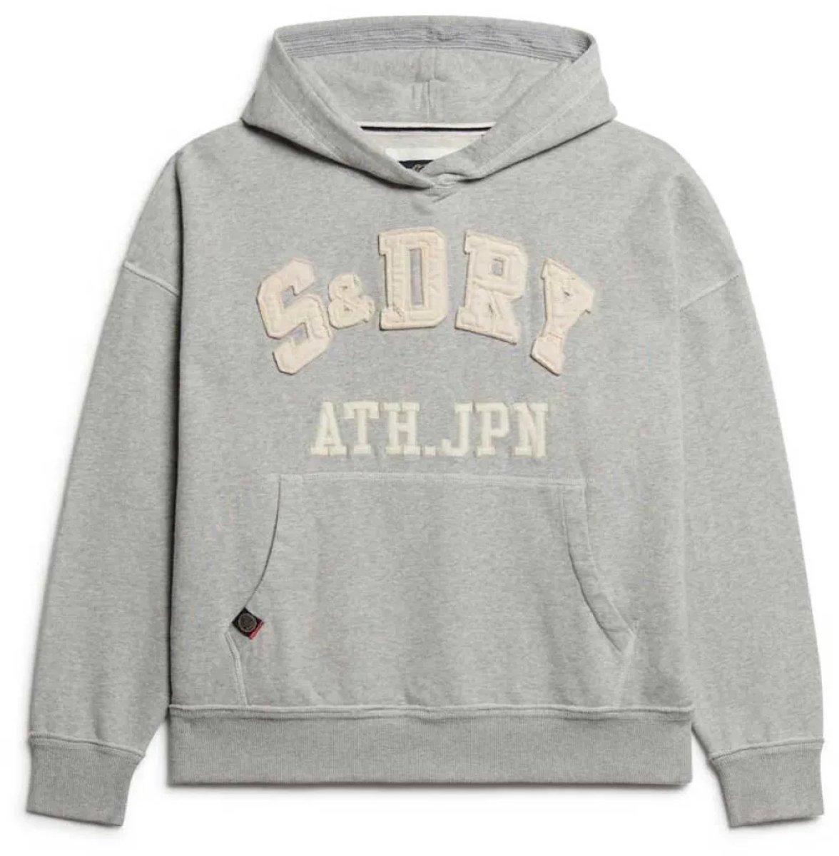 Superdry ATHLETIC APPLIQ OVERSIZE HOOD Dames Trui Grijs