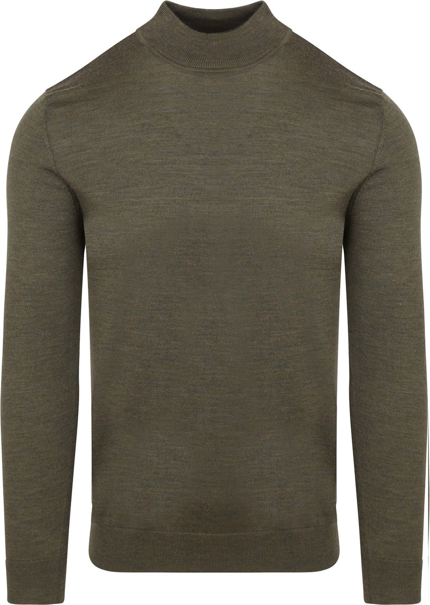 Profuomo Turtleneck Trui Merino Olijfgroen - Maat XL - Heren - Pullover