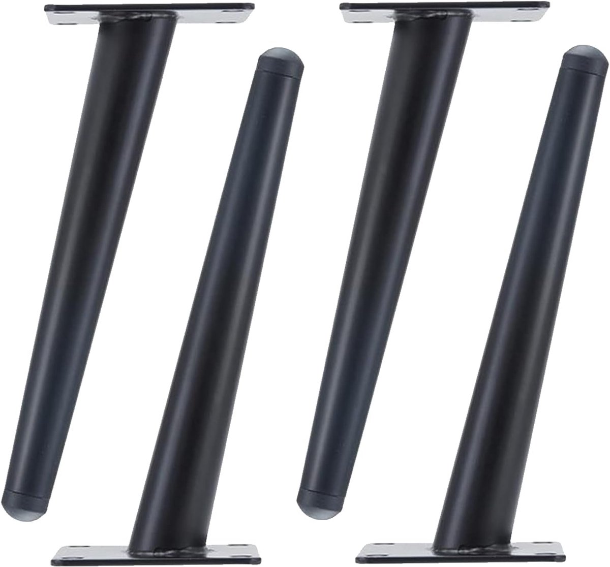 4x Schuine Metalen Meubelpoten Set - Taps Toelopend voor Tafel, Bank, Kast - Inclusief Schroeven