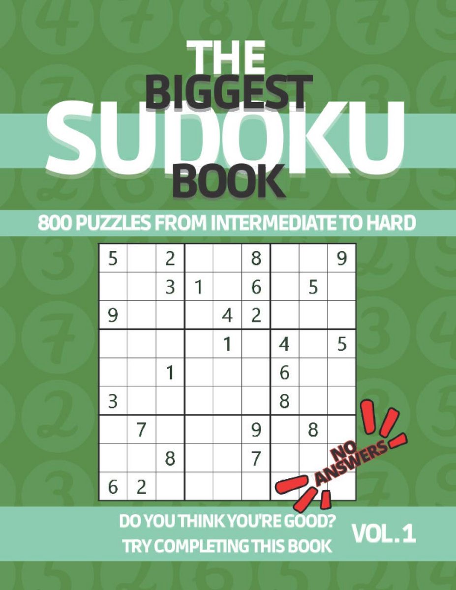 Uitdagend Sudoku Puzzelboek 800 Puzzels van Gemiddeld tot Moeilijk voor Volwassenen en Tieners