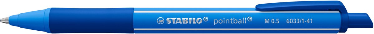 Balpen stabilo pointball colorful blauw | 10 stuks