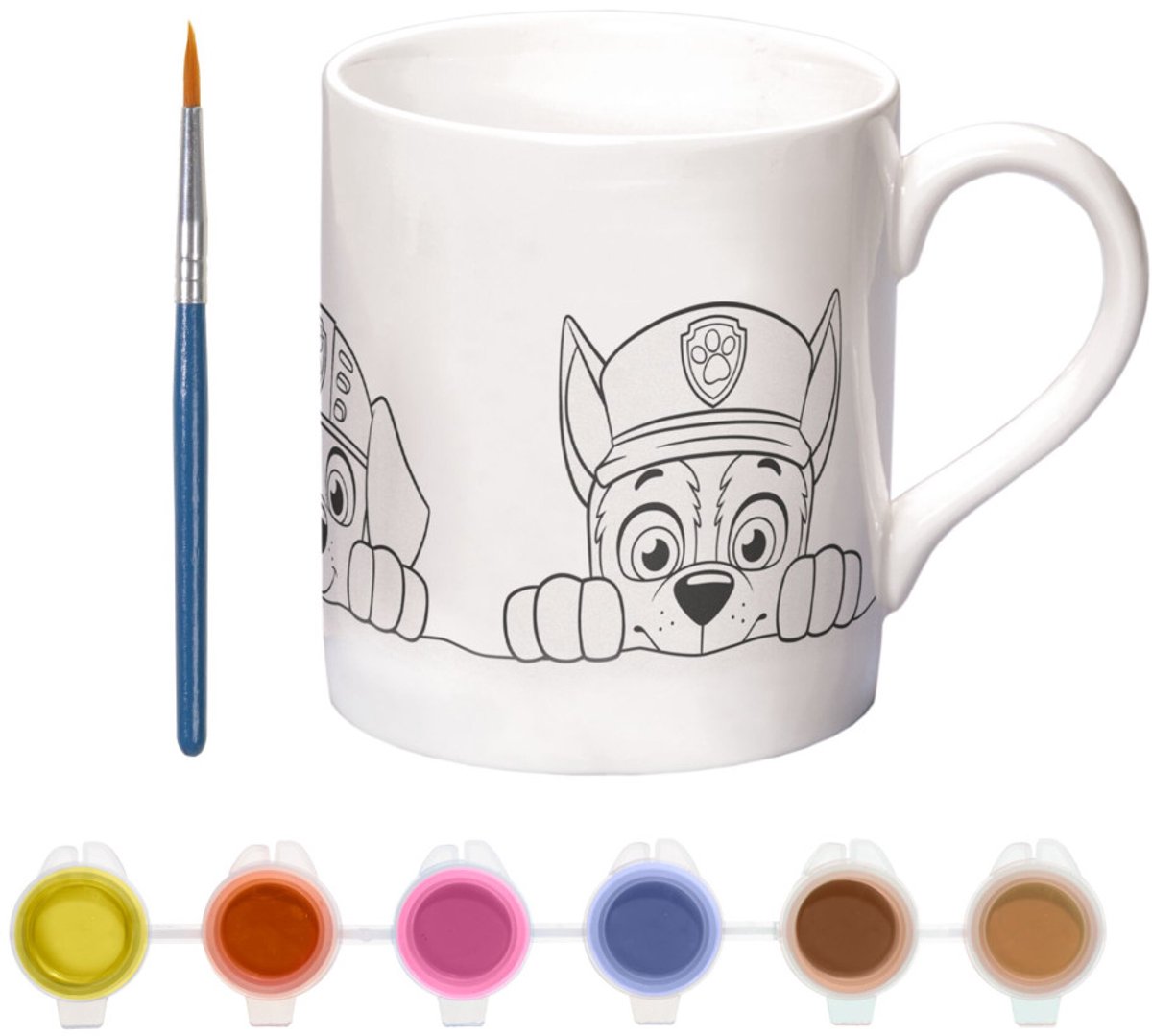 PAW Patrol speelgoed Totum Inkleur beker mok beschilderen - knutselen keramiek incl. verf en penseel creatief speelgoed cadeau jongens en meisjes — afbeelding 10
