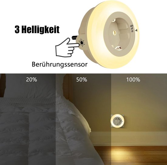 Nachtlampje met Schemersensor voor Stopcontact - Automatisch Dimbare LED Nachtlamp van Merkloos — afbeelding 5