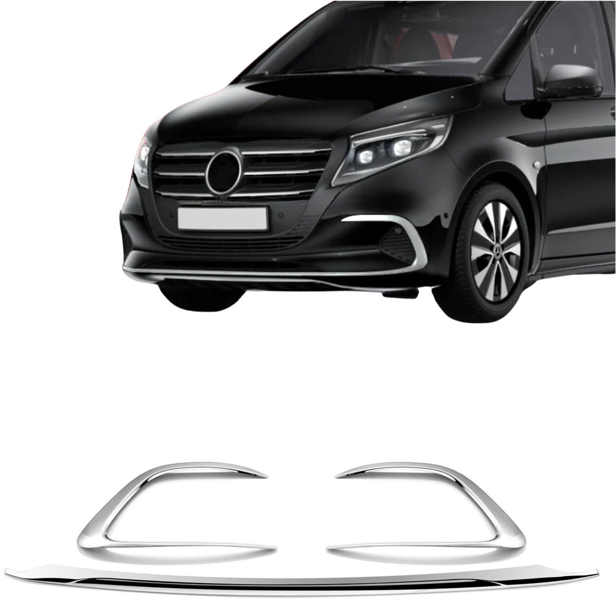 Mercedes Vito W447 2023 chromen zelfklevende voorbumperstrip