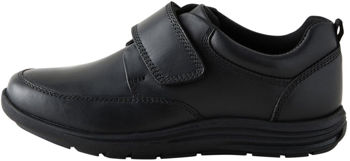 Next - Jongens - 1 paar leren schoolschoenen met klittenbandsluiting, brede pasvorm (G) - Zwart