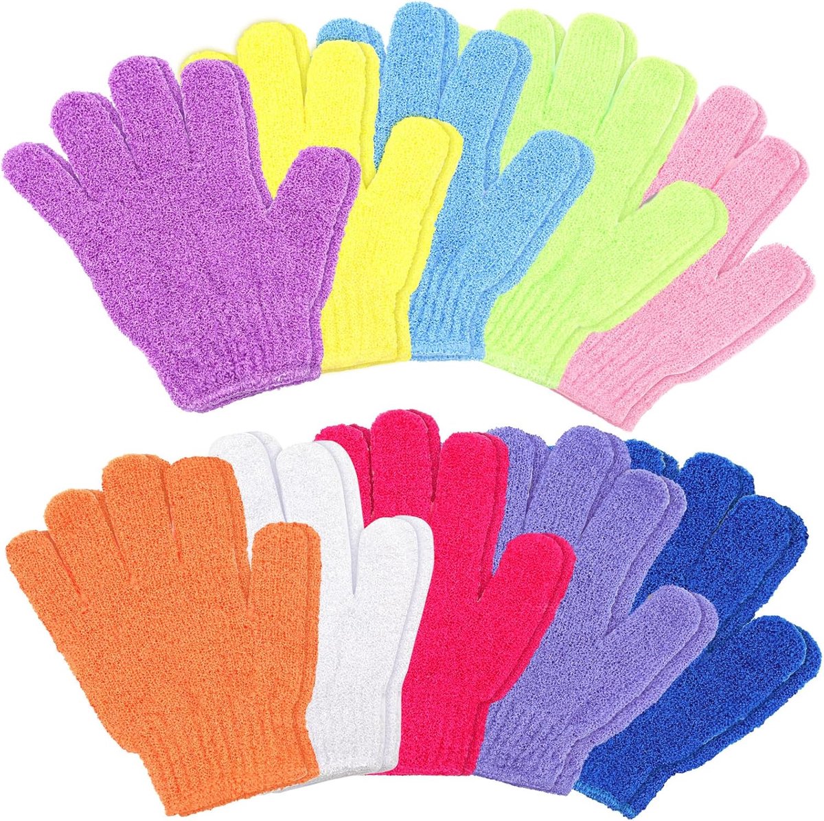 10 Stuks Scrubhandschoenen voor Lichaam, Zijdezachte Huidscrub voor Mannen en Vrouwen