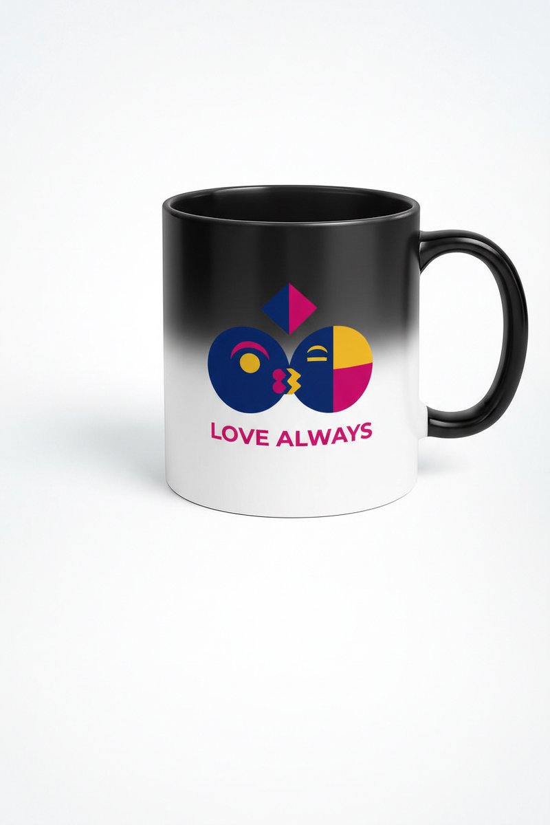 Magische Mok 'Love Always' met Romantisch Kusontwerp - Kleurveranderend Cadeau