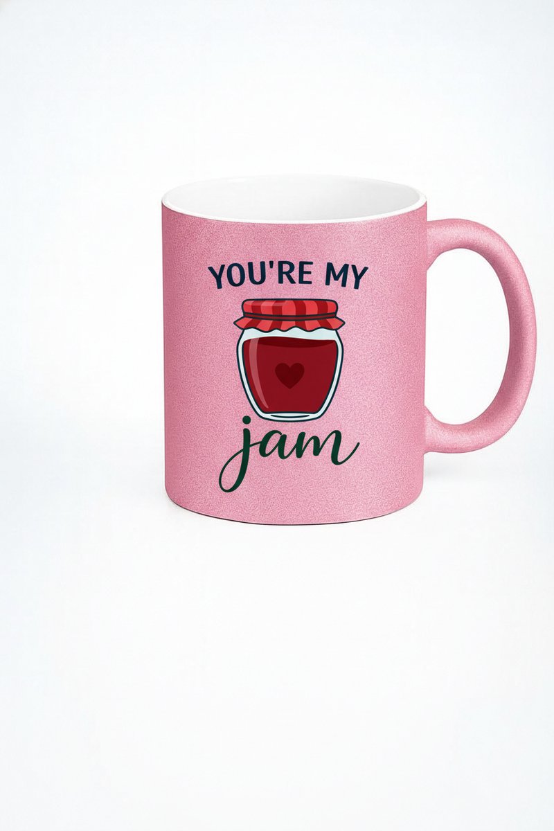 Roze 'You're My Jam' Koffiemok - Liefdevol & Uniek Cadeau