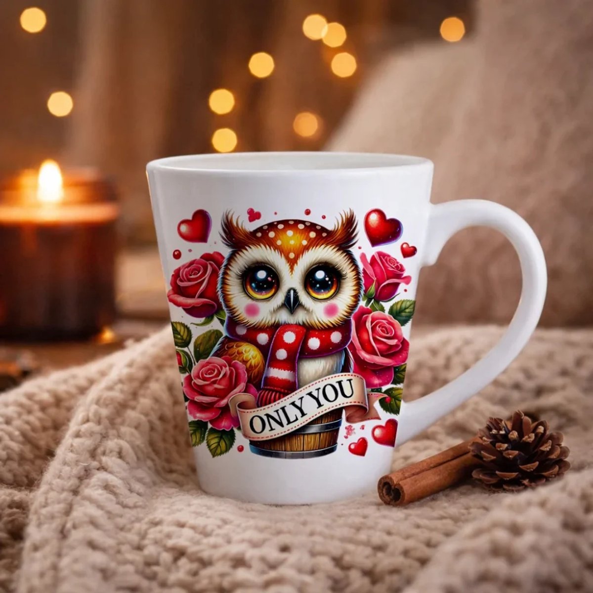 Valentijns Mok 200 ml – Conische Koffiemok – Liefdevol Design – Cadeau voor Valentijnsdag