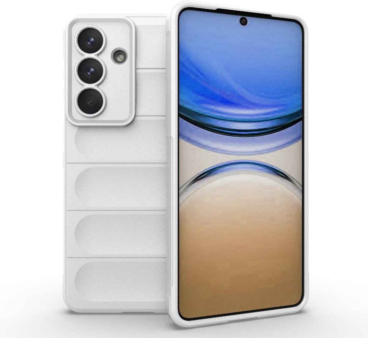 Mobigear Hoesje geschikt voor Samsung Galaxy S26 Plus Telefoonhoesje Flexibel TPU | Mobigear Bumpy Backcover | Galaxy S26 Plus Case | Back Cover - Wit