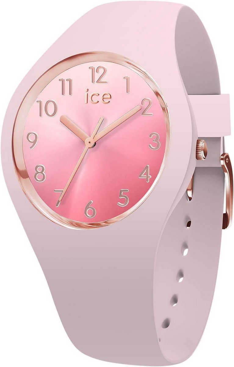 Roze Dameshorloge met Siliconen Band - Zonsondergang Look - Klein Model