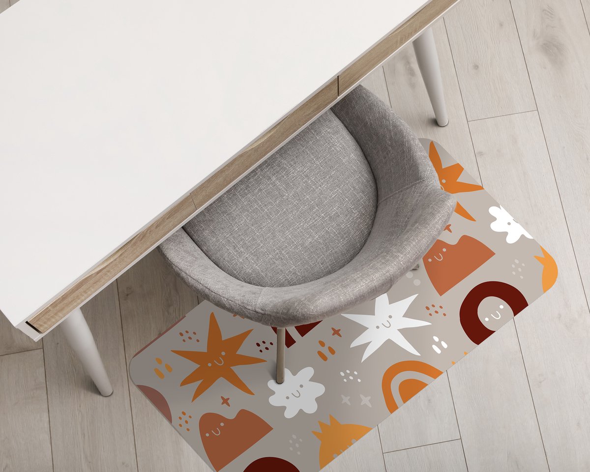 Coloray Vloerbeschermer - Kindertekeningen Vloerbeschermer Bureaustoel - 100x70 cm - Veelkleurig Vloerbeschermer Groot - Vloerbeschermer Bureaustoel Tapijt - Mótif Bureaustoelmat - Rechthoekige Mat - Abstracties Thema