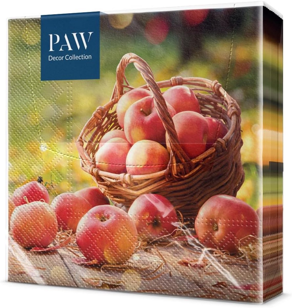 Papieren Servetten Herfstdecoratie 3-laags met Bladeren en Appels - 20 stuks (33x33 cm)