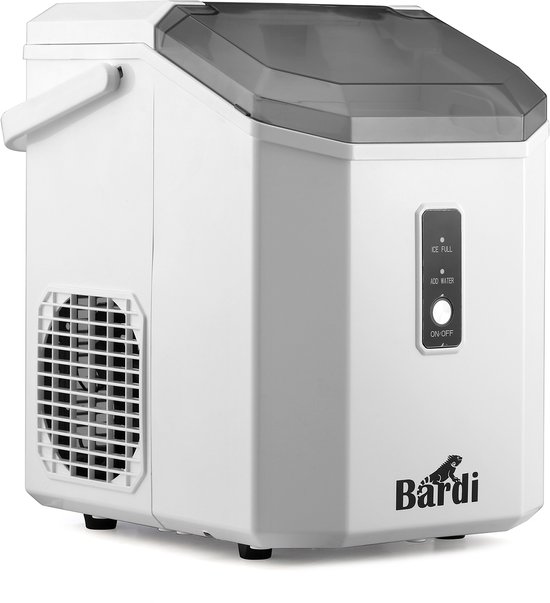 Bardi 1.1L - Nugget IJsblokjesmachine Square - Crushed Ice Maker met IJsschep - 15kg/24 uur - Ijsblokjesmaker - Met Luxe Thermosbeker - WIT van Bardi — afbeelding 5