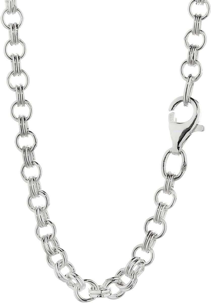 Ankerketting 3.5mm Breed in 925 Sterling Zilver - Dubbele Anker Schakelketting Rond