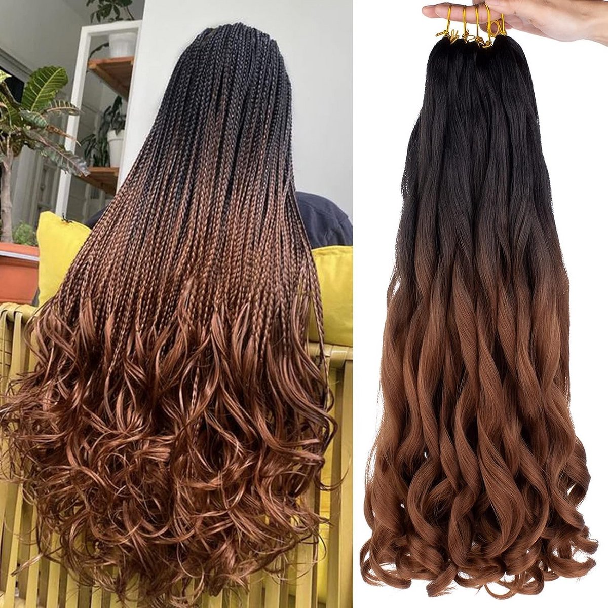 Voorgerekt Krullend Synthetisch Haar voor Vlechten en Twists - 56 cm