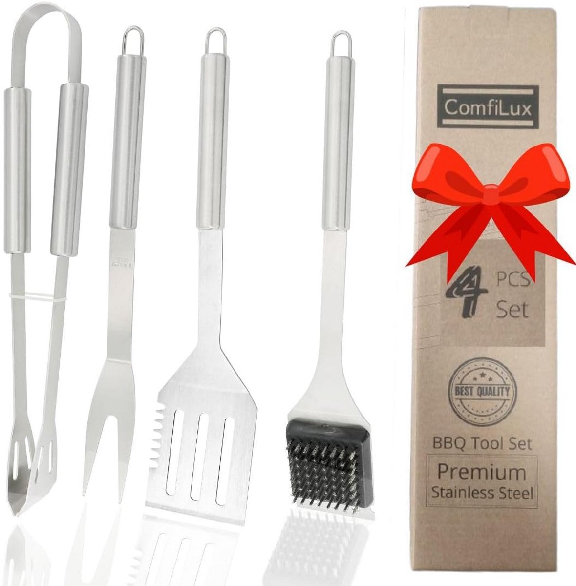 Complete Barbecue Gereedschapset RVS - Grillbenodigdheden met Tang, Spatel en Borstel