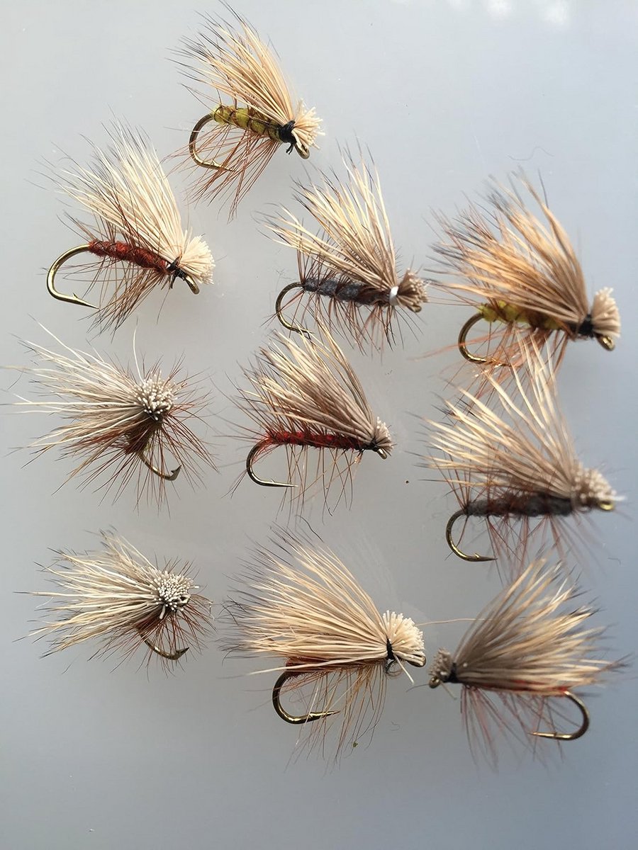 Vliegvisset: Keuze uit 8 Haar Caddis Vliegen (Maat 12-18)