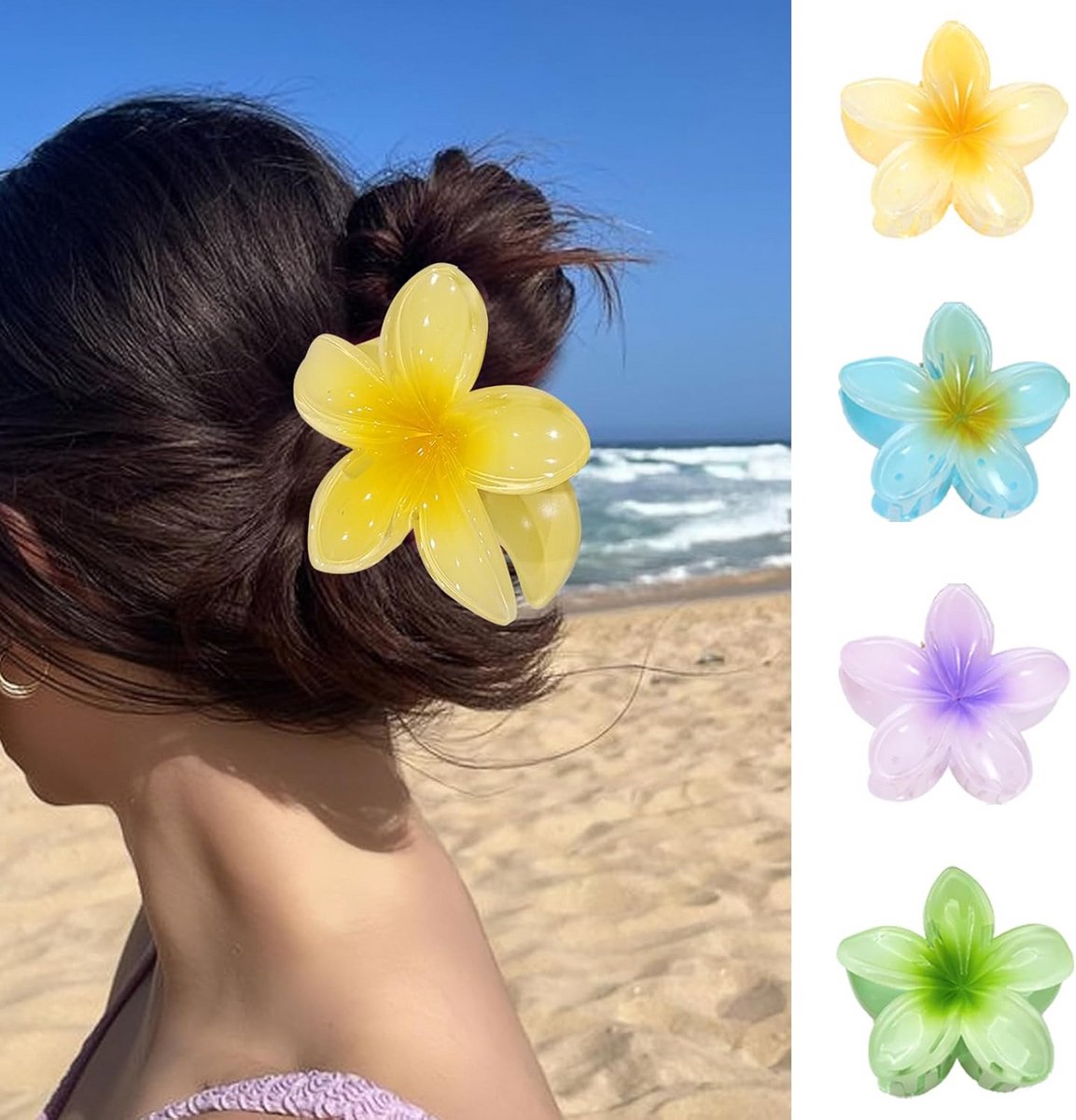 Set van 4 Elegante Bloemen Haarspelden - Antislip Haaraccessoires voor Dames