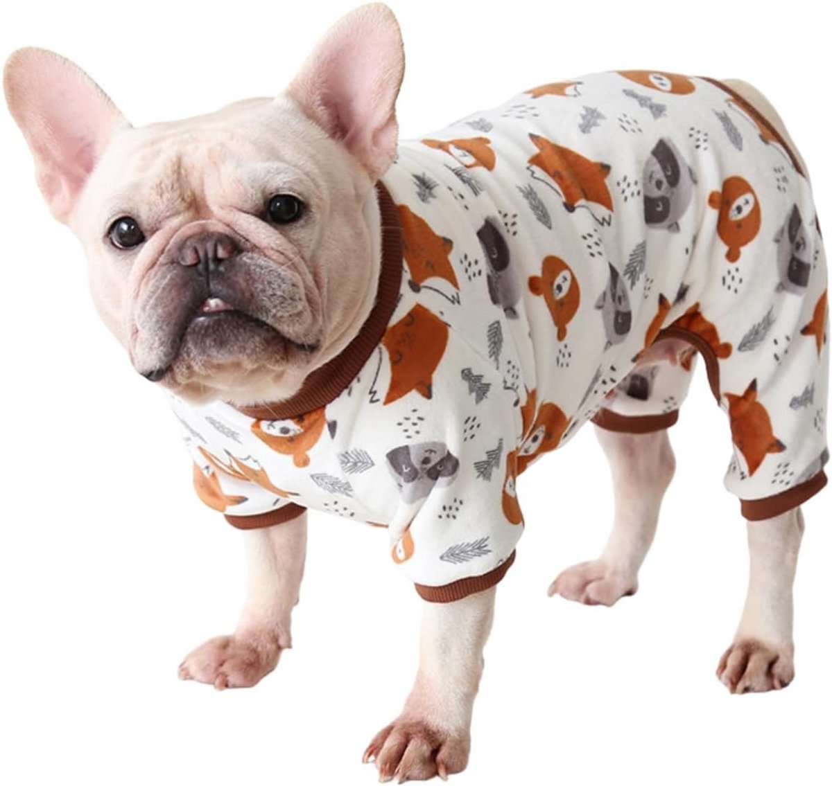 Warme Hond Onesie en Pyjama voor Herfst/Winter - Zachte Jumpsuit voor Mopshond, Bulldog en Kleine tot Middelgrote Honden