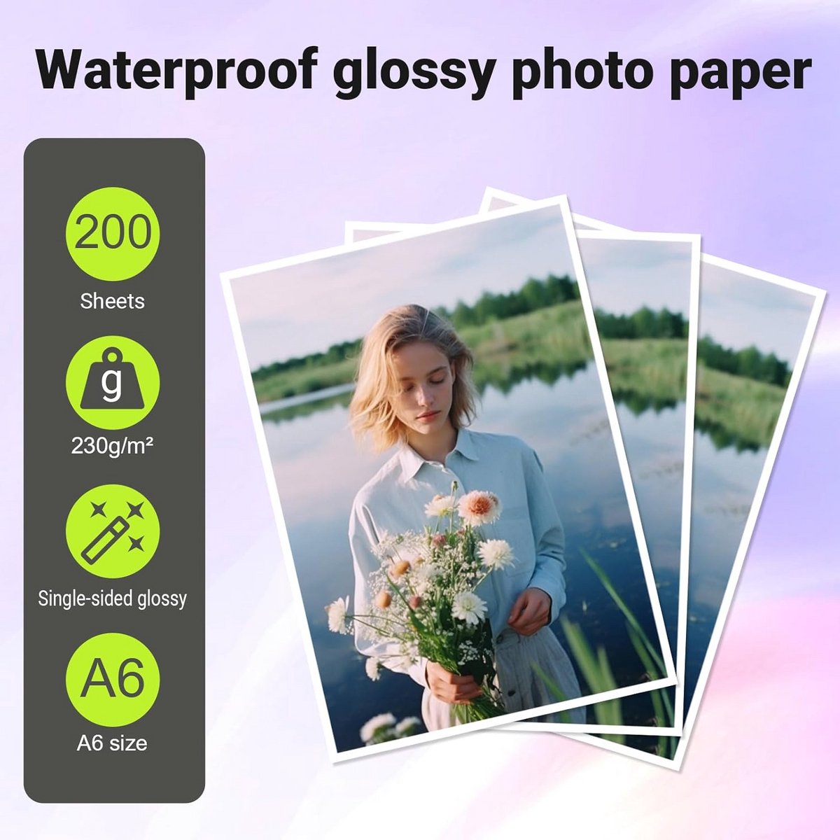 200 Vel Hoogglans Fotopapier 10x15 cm (A6) - 230g/m² - Geschikt voor Inkjetprinters