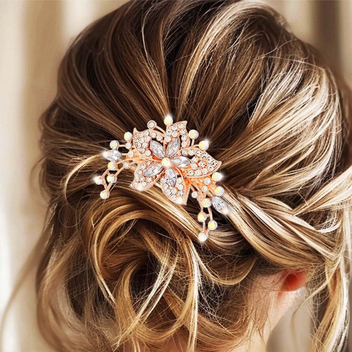 Bruidshaarspeld met Kristal en Strass Steentjes voor Bruiloft - Vintage Stijl