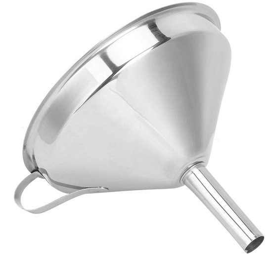 Plastic RVS Trechter met Brede Opening - 20 Cm - 17×15×13 - Zilver | bol