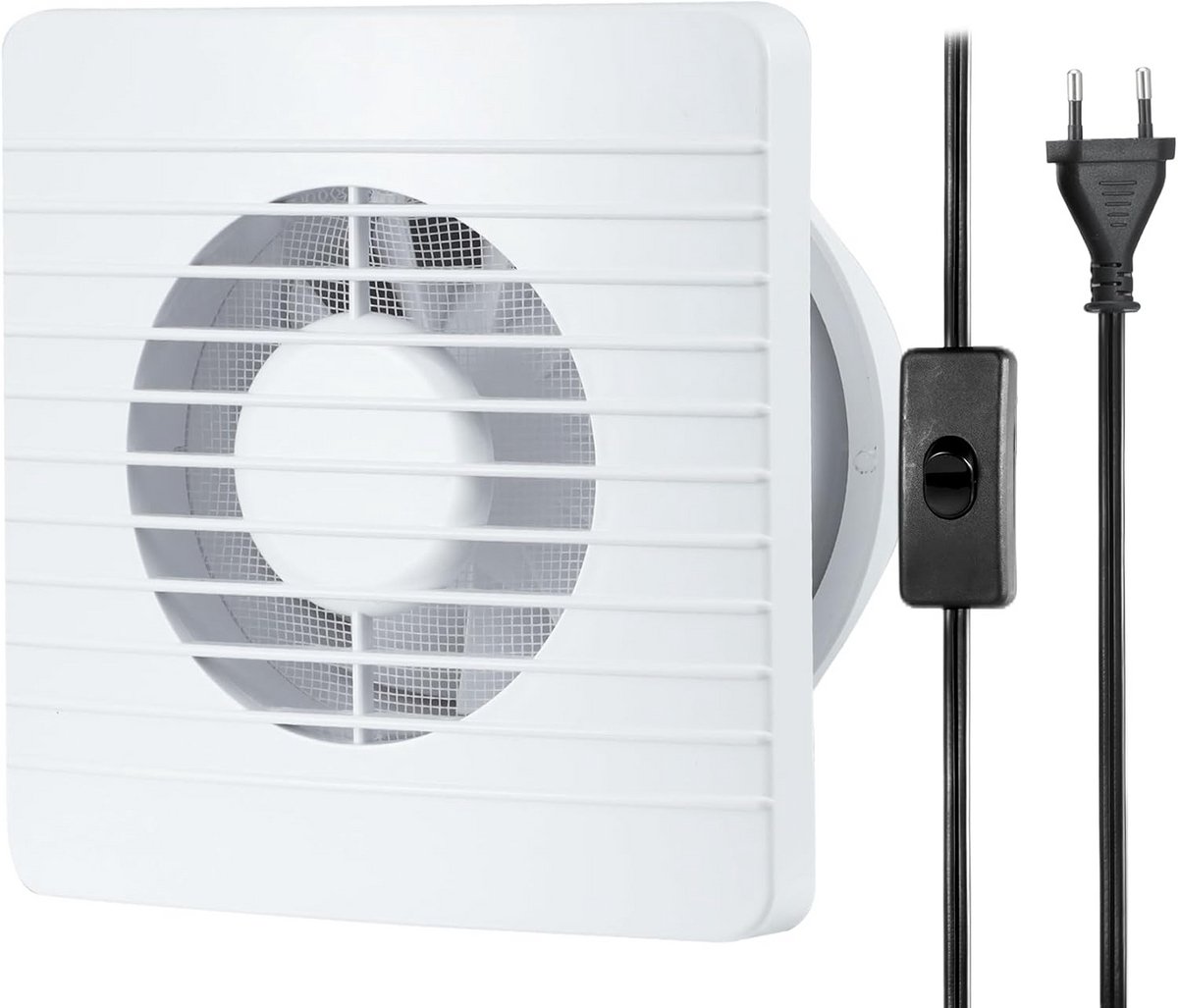 Afzuigventilator Badkamer 100mm Waterdicht met Terugslagklep en Schakelaar