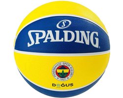 Basketbal Maat 7 – Turkse EuroLeague Replica – Geel Blauw Rubber