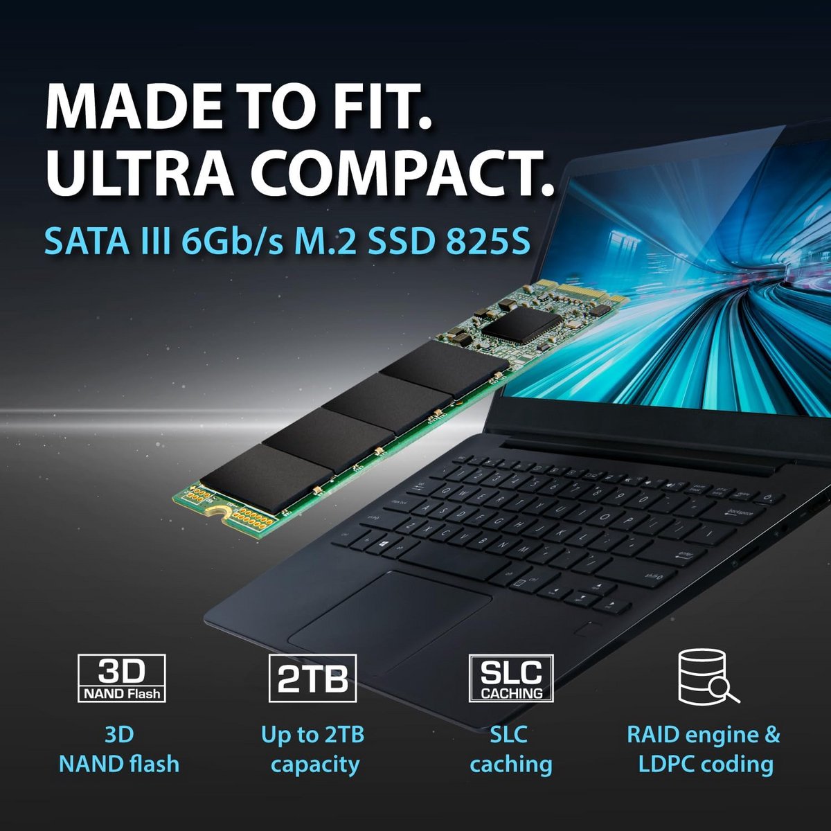 Interne SSD 1TB M.2 SATA III 3D NAND Opslag – Hoge Snelheid voor Laptop en Desktop