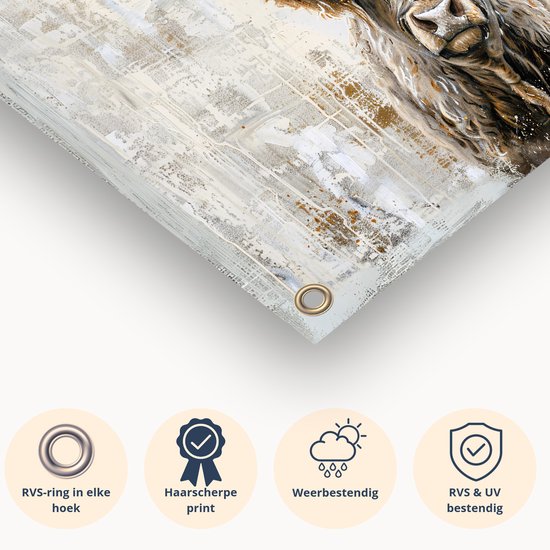 Schotse hooglander - Wanddecoratie buiten - Tuinposter - 90x60 cm